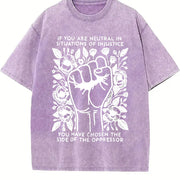 Letter Feminist Rights. for Spring Vintage Washed T-Shirt in Purple