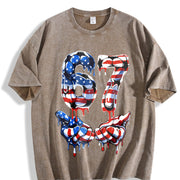 67 American Soccer Vintage Washed T-Shirt in Brown