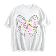 Coquette Easter Bow Cotton T-Shirt in White