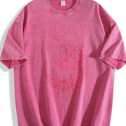 Black Sleep Token Band Vintage Washed T-Shirt in Red
