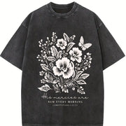 His Mercies Are New Every Morning Vintage Washed T-Shirt in Black