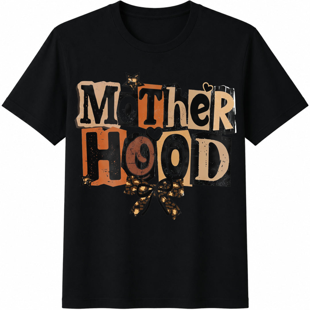 Mother Hood Sarcastic Mom Cotton T-Shirt in Black