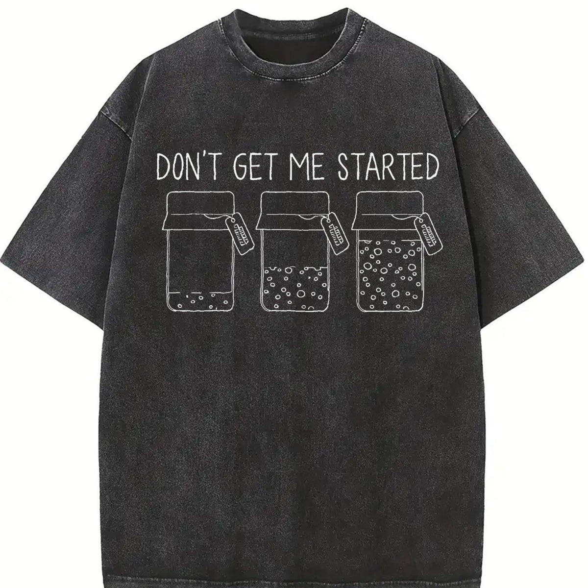 Sourdough Starter Baking Vintage Washed T-Shirt in Black