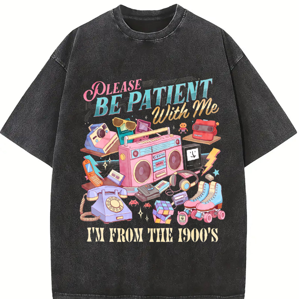 90s Throwback 90s Country Vintage Washed T-Shirt in Black