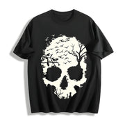 Halloween Loose- Knit Cotton T-Shirt in Black