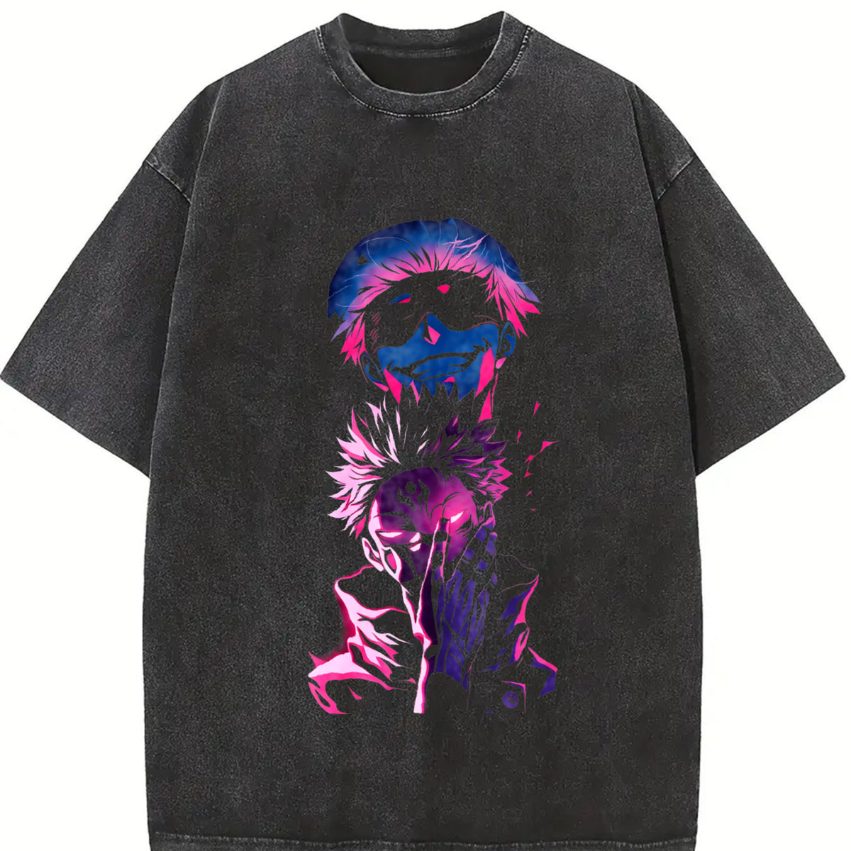 Jujutsu Kaisen – Gojo Satoru x Ryomen Sukuna Wash vintage washed oversized T-shirt in Black