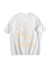 Nowhere in Existence Violence Cotton T-Shirt in White