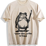 It Was the Carbs Frog Vintage Washed T-Shirt in Beige