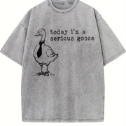Serious Goose Vintage Washed T-Shirt in Gray