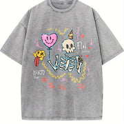 Heavy Distressed Anti-wax with a End Vintage Washed T-Shirt in Gray