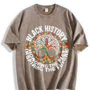 Tree-shaped Life Fun Vintage Washed T-Shirt in Brown
