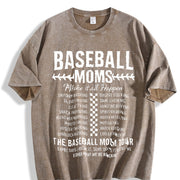 Baseball Mom Baseball Mama Tour Vintage Washed T-Shirt in Brown