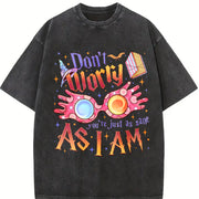 Magical Glasses Wizard Movie Vintage Washed T-Shirt in Black