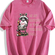 Feral Baseball Mom Vintage Washed T-Shirt in Red