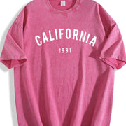 California 1991 Stretch Vintage Washed T-Shirt in Red
