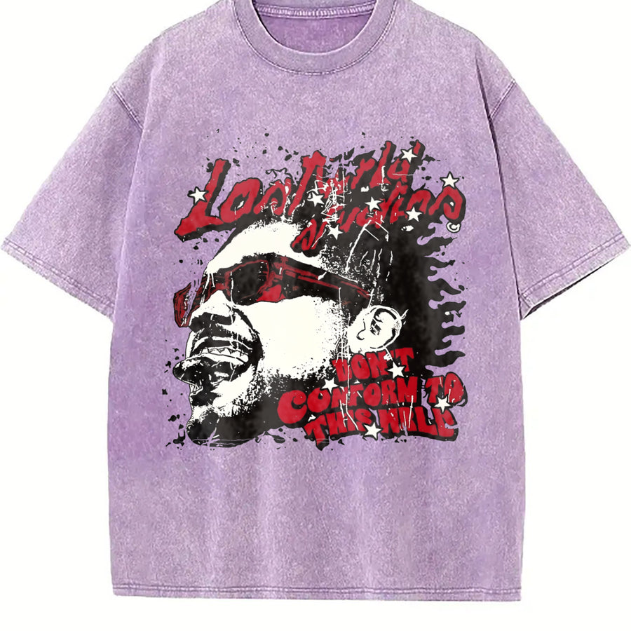 Las Vegas Rebel Car Graphic Vintage Washed T-Shirt in Purple