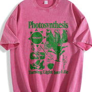 Photosynthesis Retro Botanical 90s Y2K Science Vintage Washed T-Shirt in Red