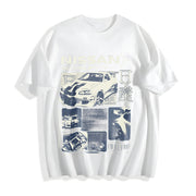 JDM Sports Car Denim Skyline Cotton T-Shirt in White