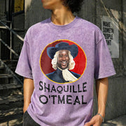 Shaquille O'tmeal Vintage Washed T-Shirt in Purple