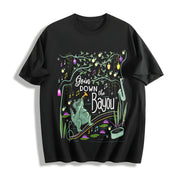 New Orleans Bayou Goin Down the Bayou Cotton T-Shirt in Black