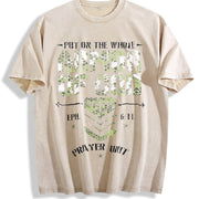 Camo Armor Of God Christians Religious Camouflage Christ vintage washed oversized T-shirt in Beige