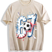 67 Soccer Vintage Washed T-Shirt in Beige