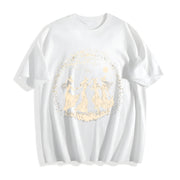 European and American for Halloween Cotton T-Shirt in White