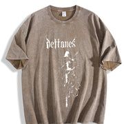 Deftones Retro Heavy Metal – Rock Band Style vintage washed oversized T-shirt in Brown