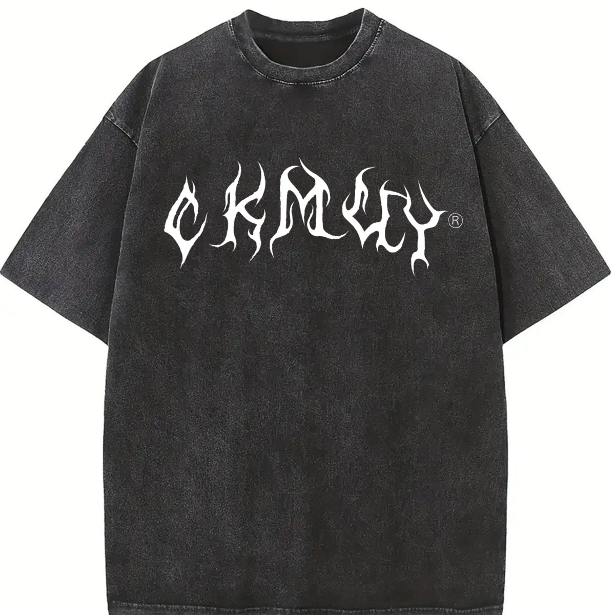1 Pcs Heavy Adorable Vintage Washed T-Shirt in Black