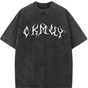 1 Pcs Heavy Adorable Vintage Washed T-Shirt in Black