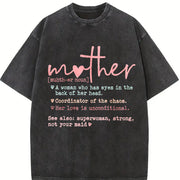 For All Seasons for New Moms and Mothers Vintage Washed T-Shirt in Black