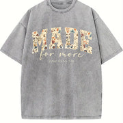 Bible Verse Cute Christian Jesus vintage washed oversized T-shirt in Gray