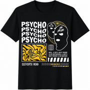 Psycho Eleventh Mind Cotton T-Shirt in Black