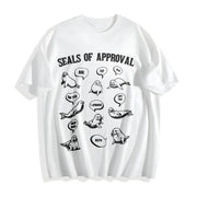 Seals of Approval Meme Cotton T-Shirt in White
