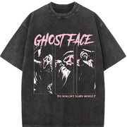 Ghostface Horror Movie Vintage Washed T-Shirt in Black