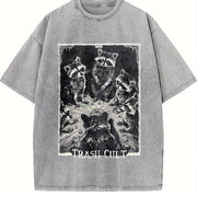 Trash Cult Raccoon Tarot Sleeveless Tank Vintage Washed T-Shirt in Gray