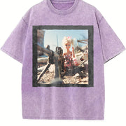 Glam Doll in a Shopping Cart Vintage Washed T-Shirt in Purple