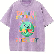 Everyone Communicates Differently Vintage Washed T-Shirt in Purple
