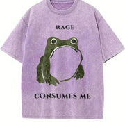Rage Consumes Me Frog Vintage Washed T-Shirt in Purple