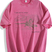 I Am Up to Some Nonsense Frog Vintage Washed T-Shirt in Red