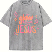 Walk, Shine Like Vintage Washed T-Shirt in Gray
