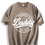 Promoted to Daddy Est 2026 Dad Vintage Washed T-Shirt in Brown
