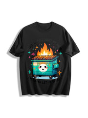 Emotional Dumpster Fire Cotton T-Shirt in Black