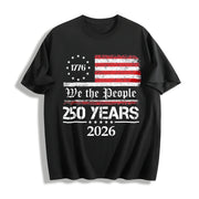 250th America Anniversary Cotton T-Shirt in Black