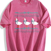 1980s Blue Ribbon Goose With Hearts Ugly Duck vintage washed oversized T-shirt in Red