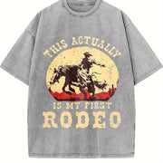 This Actually Is My First Rodeo Vintage Washed T-Shirt in Gray