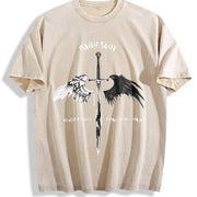 Isaiah 54:17 Bible Verse No Weapon Formed Christian vintage washed oversized T-shirt in Beige
