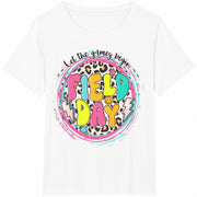 Retro Field Day Teacher Friendship Bracelet Cotton T-Shirt in White