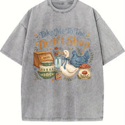 Take Me To The Thrift Shop Thrifting vintage washed oversized T-shirt in Gray