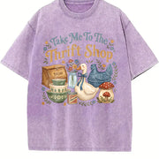 Take Me To The Thrift Shop Thrifting vintage washed oversized T-shirt in Purple